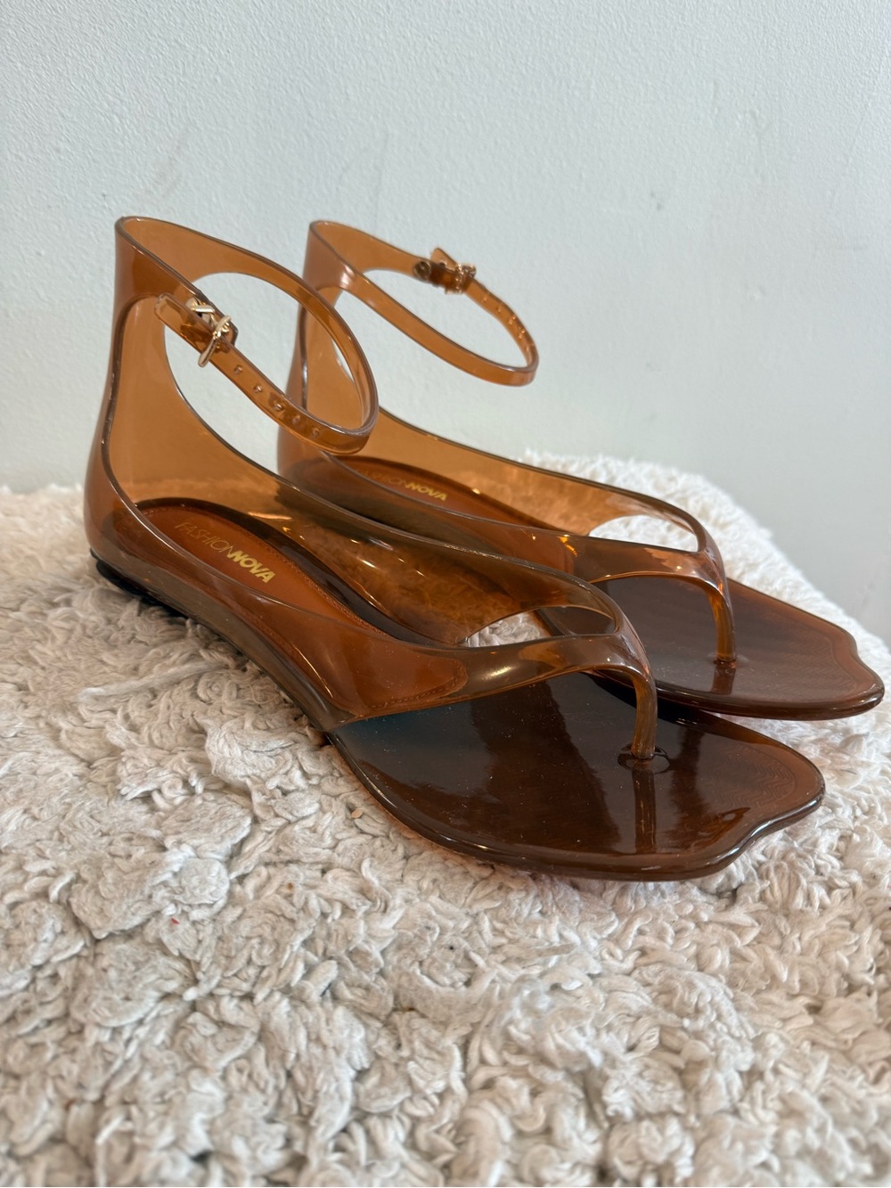 Fashion Nova Jorrie Jelly Ankle Strap Sandals